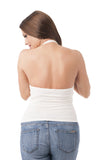 Backless Halter V Neck Crop Top