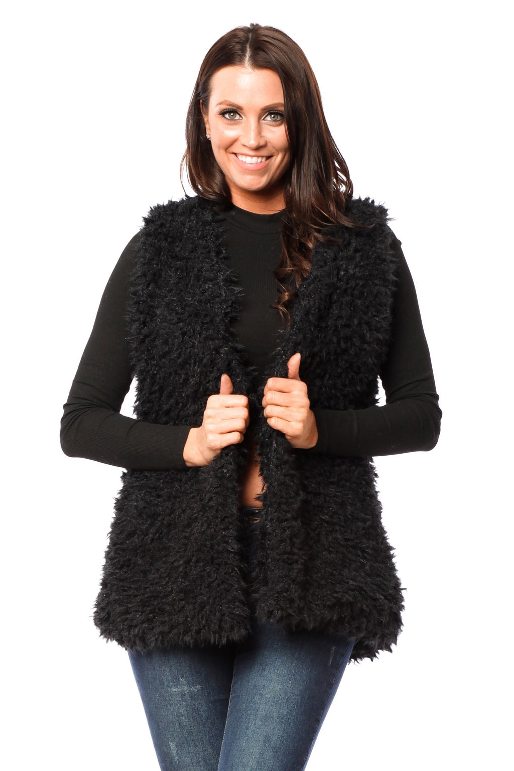 Hollywood Star Fashion Sleeveless Faux Fur Coat Vest