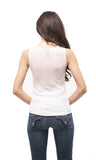 Sleeveless V Shape back Mesh Stretch top