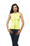 Sleeveless V Shape back Mesh Stretch top