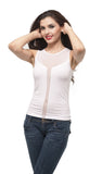 Sleeveless V Shape back Mesh Stretch top