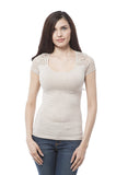 Hollywood Star Fashion Cap Sleeve Top With Lace Contrast On The Back Plus Size