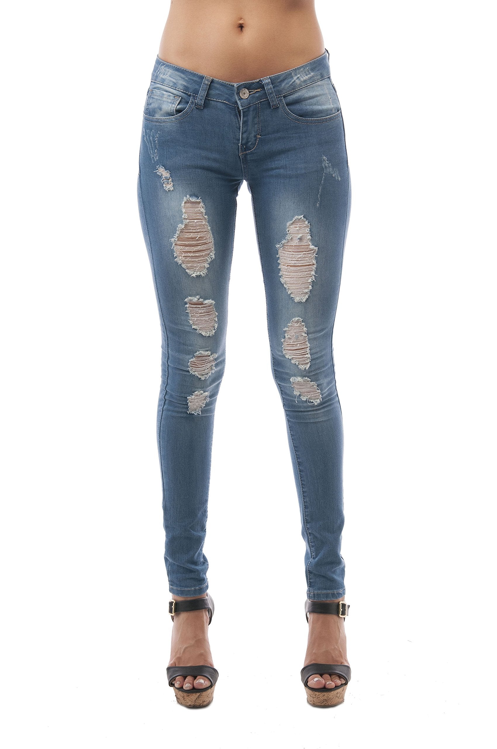 Hollywood Star Fashion Ripped Distressed Skinny Jeans