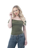 Off The Shoulder Seamless Ruffle One Size Top