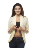 Hollywood Star Fashion Short Sleeve Drape Pockets Open Front Cardigan