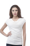 Sleeveless Ruched front viscose spandex top