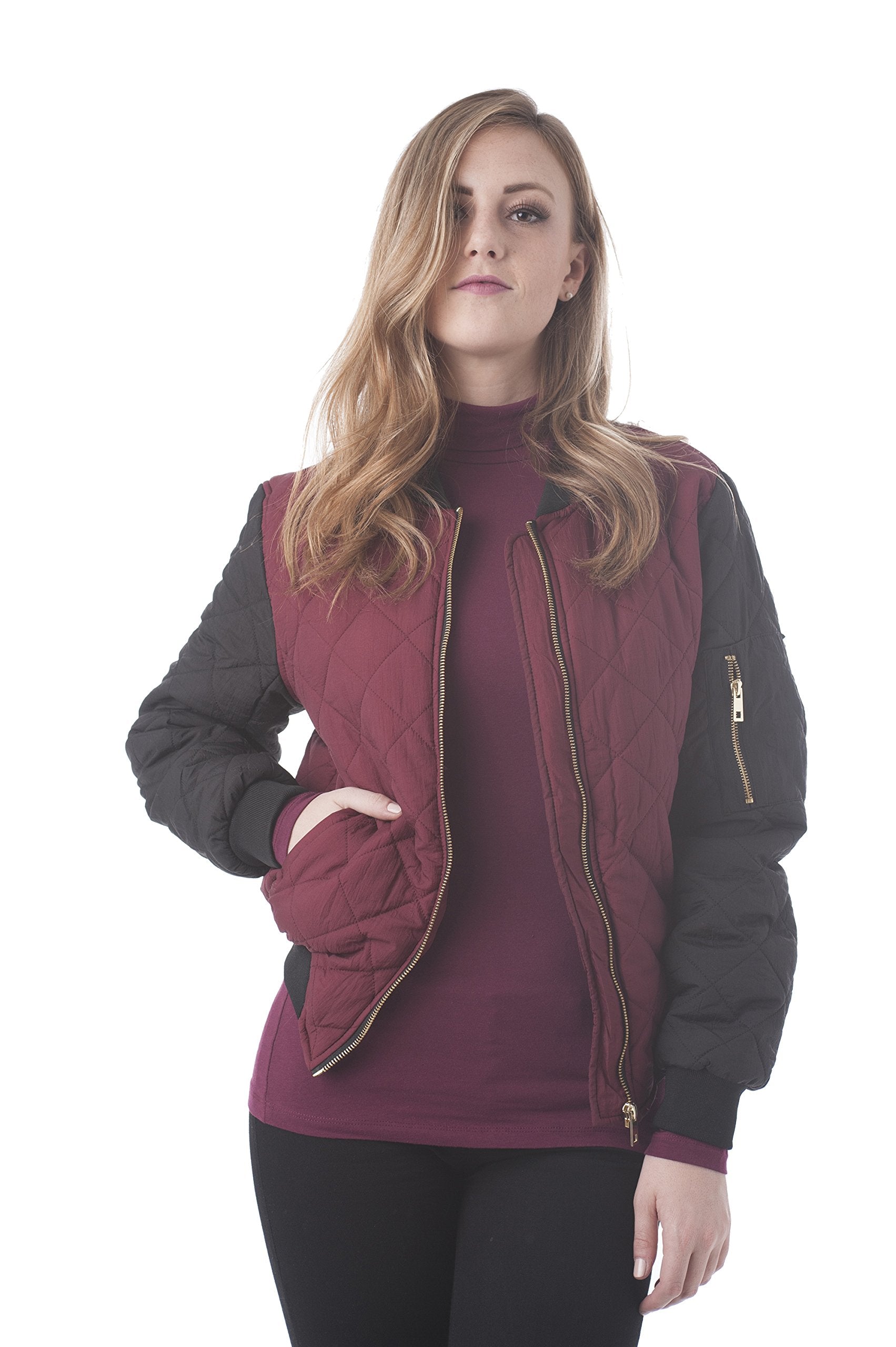 Quilted Contrast Bomber Padding Jacket
