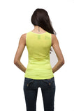 Sleeveless V Shape back Mesh Stretch top