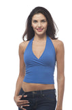 Halter v Neck Crossover Front Crop top