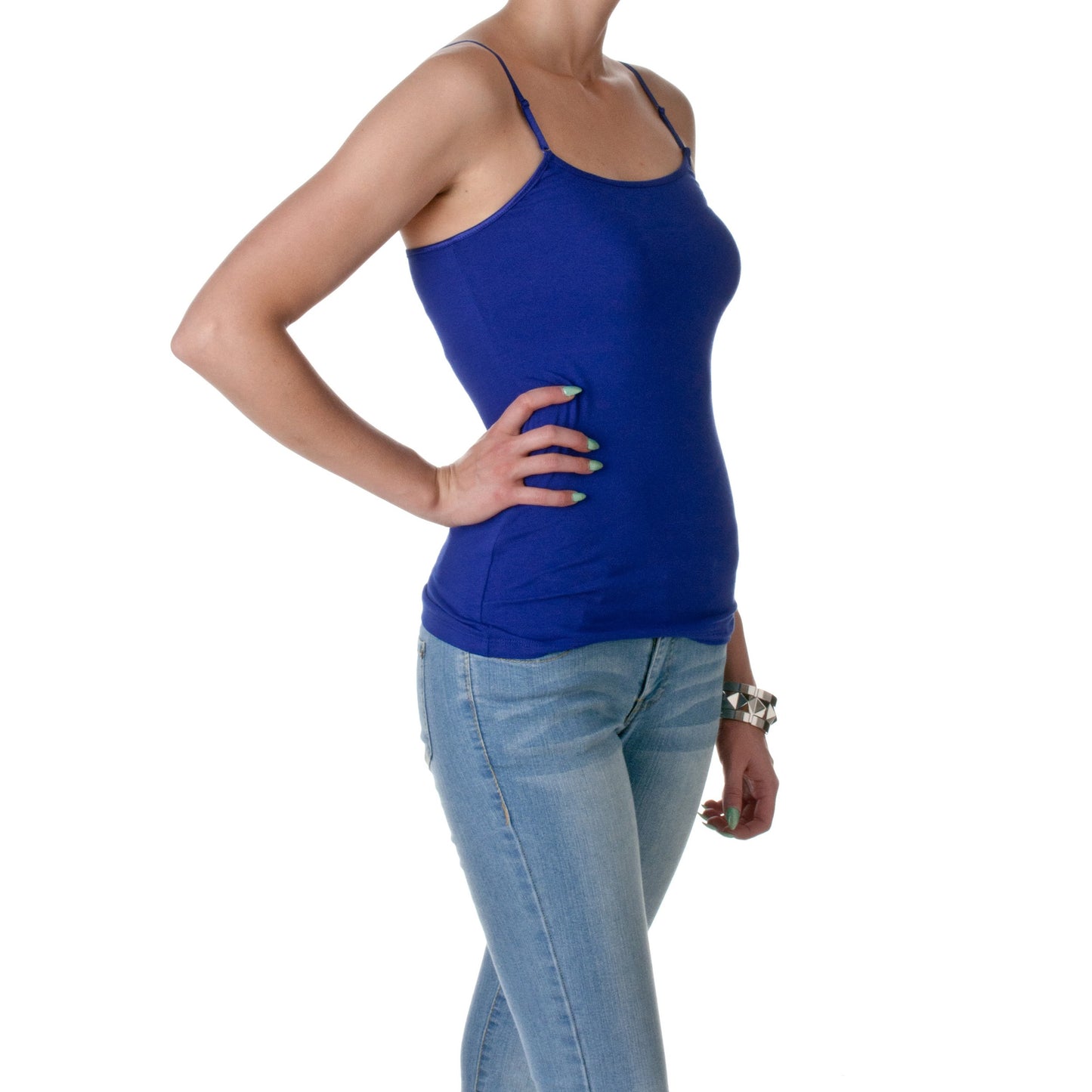 Hollywood Star Fashion Regular Length Spaghetti Strap Tank Top Camis Basic Camisole Cotton Plain Solid Color1