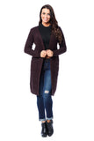 Waffle Knit Long Cardigan Sweater With Pockets