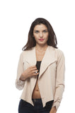 Long Sleeve Classic Solid Woven Blazer with Back Zipper Detail