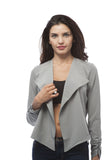 Long Sleeve Classic Solid Woven Blazer with Back Zipper Detail