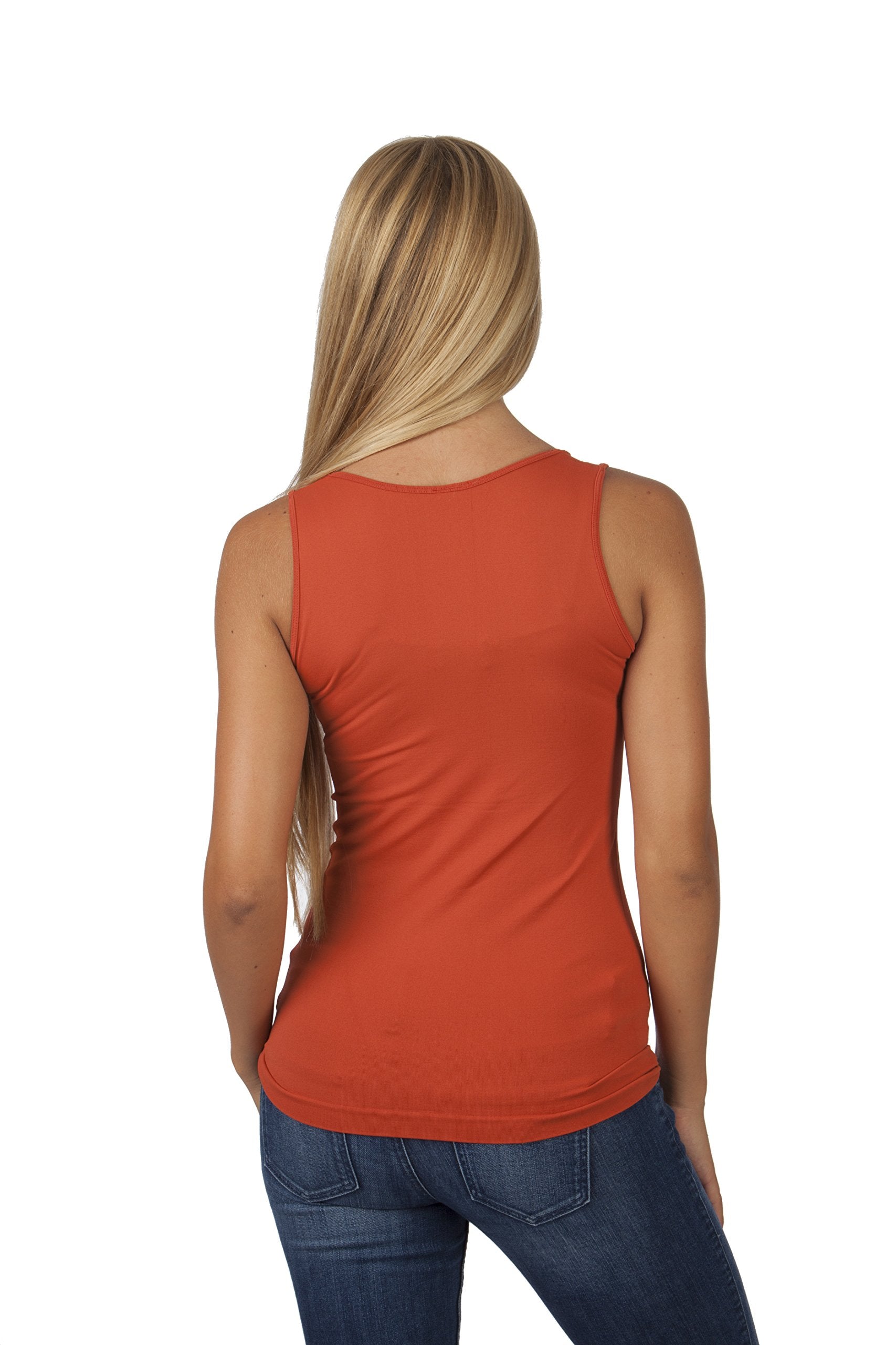 Hollywood Star Fashion Women's Long Stretch Tank Top Round Neck Full Back