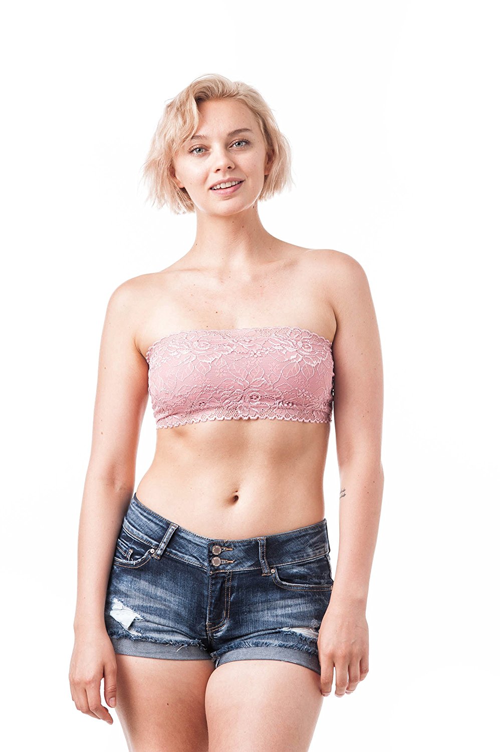 Lace Front Lining Crop Tube Bandeau One Size Top