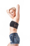 Lace Front Lining Crop Tube Bandeau One Size Top