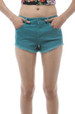 Distress jean mini short shorts