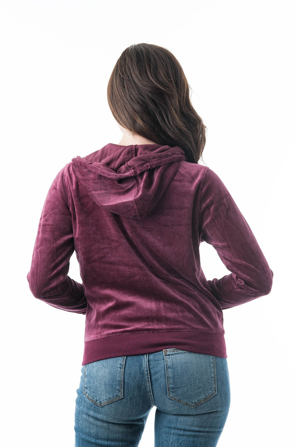 Velvet Velour Long Sleeve Drawstring hoodie Front Pockets Sweater Jacket