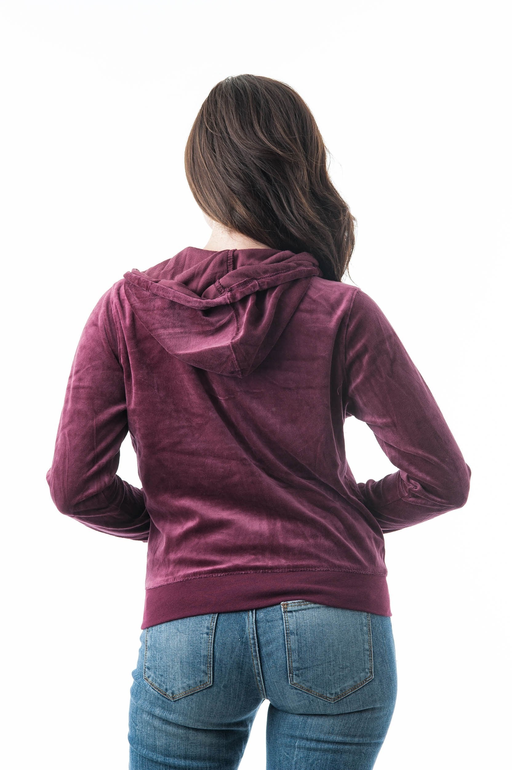 Velvet Velour Long Sleeve Drawstring hoodie Front Pockets Sweater Jacket