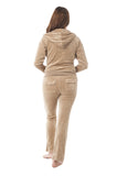 Velour Classic Hoodie Sweat Suit Jacket and Pants Set Velvet Tracksuit with Pockets1