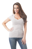 Short Sleeve V-neck Tee Top Shirt Cotton Regular and Plus Size