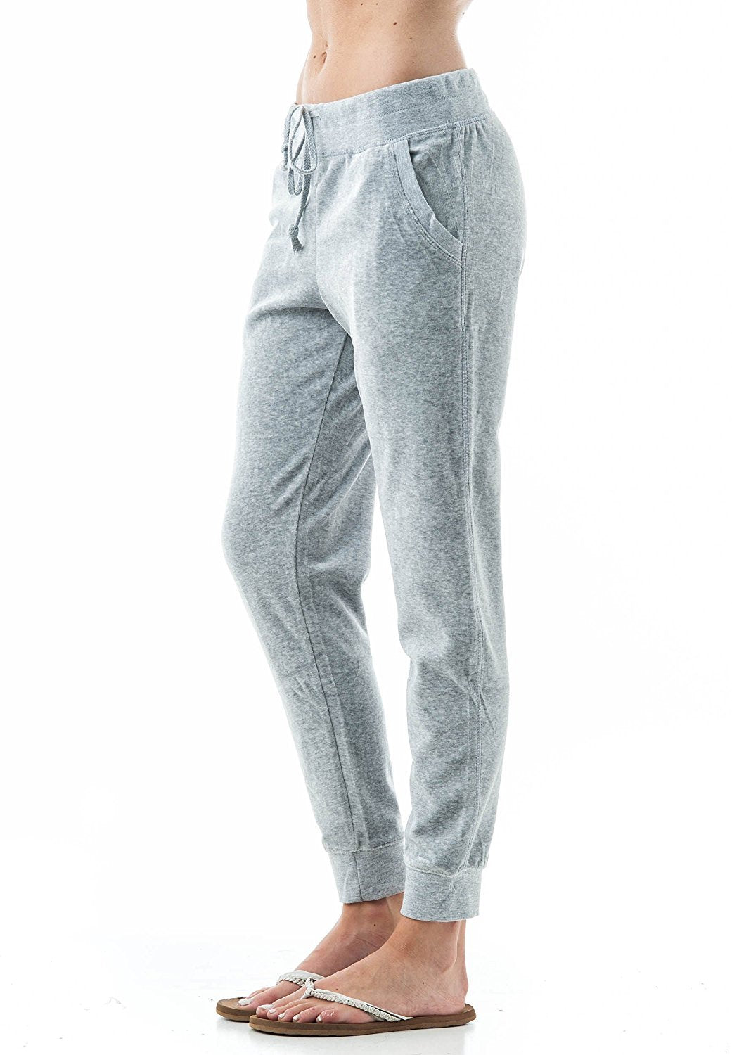 Women's Velvet Velour Drawstring Jogger Pants with Slant Pockets