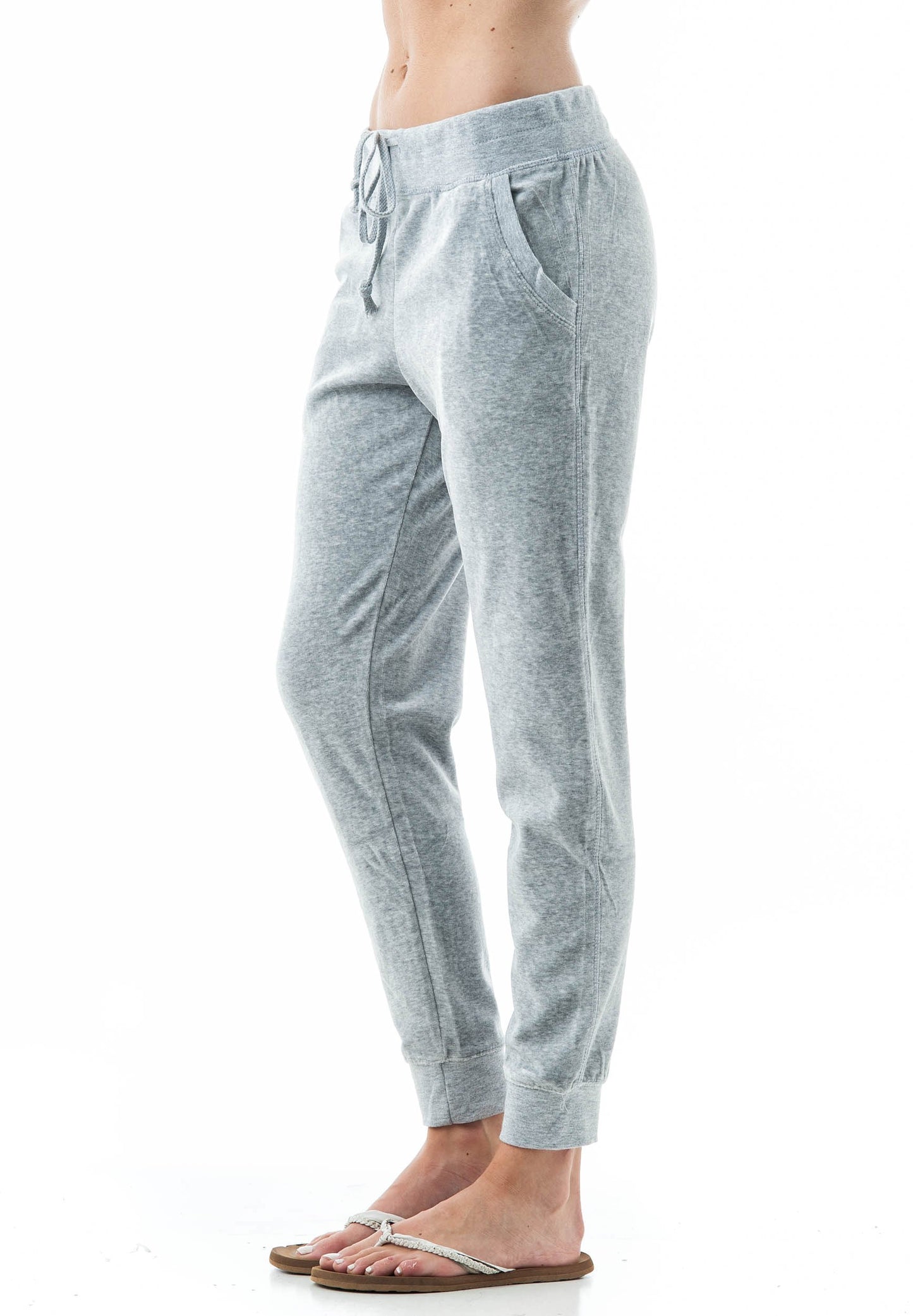 Women's Velvet Velour Jogger Pants with Drawstring & Pockets