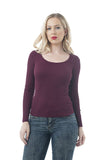 Scoop Neck Long Sleeve Ribbed Top