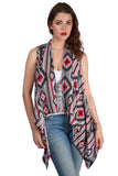 Hacci Tribal printed sleeveless cardigan