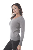 Women's Long Sleeves V Neck Knit Sweater Top with Buttons1