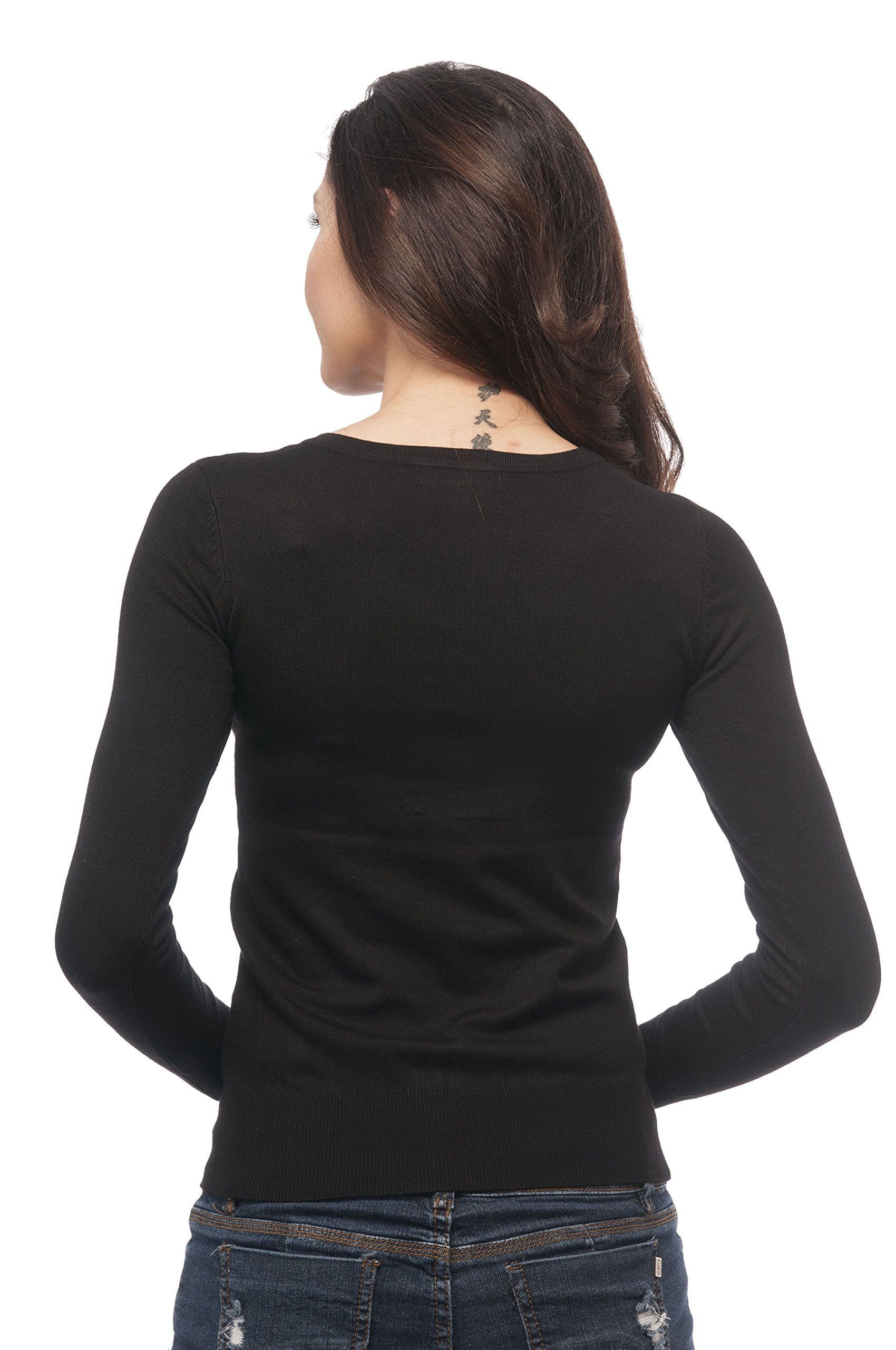 Hollywood Star Fashion Long Sleeve V Neck Knit Sweater