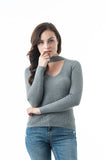 Knit Ribbed Long Sleeve Choker Cutout Mock Neckline Sweater Top