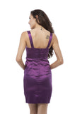 Sexy Unique Rhinestone Satin Mini Dress (Medium, Purple)
