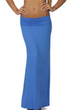 Hollywood Star Fashion Women's Basic Stretch Solid Colored Plain Maxi Long Skirt