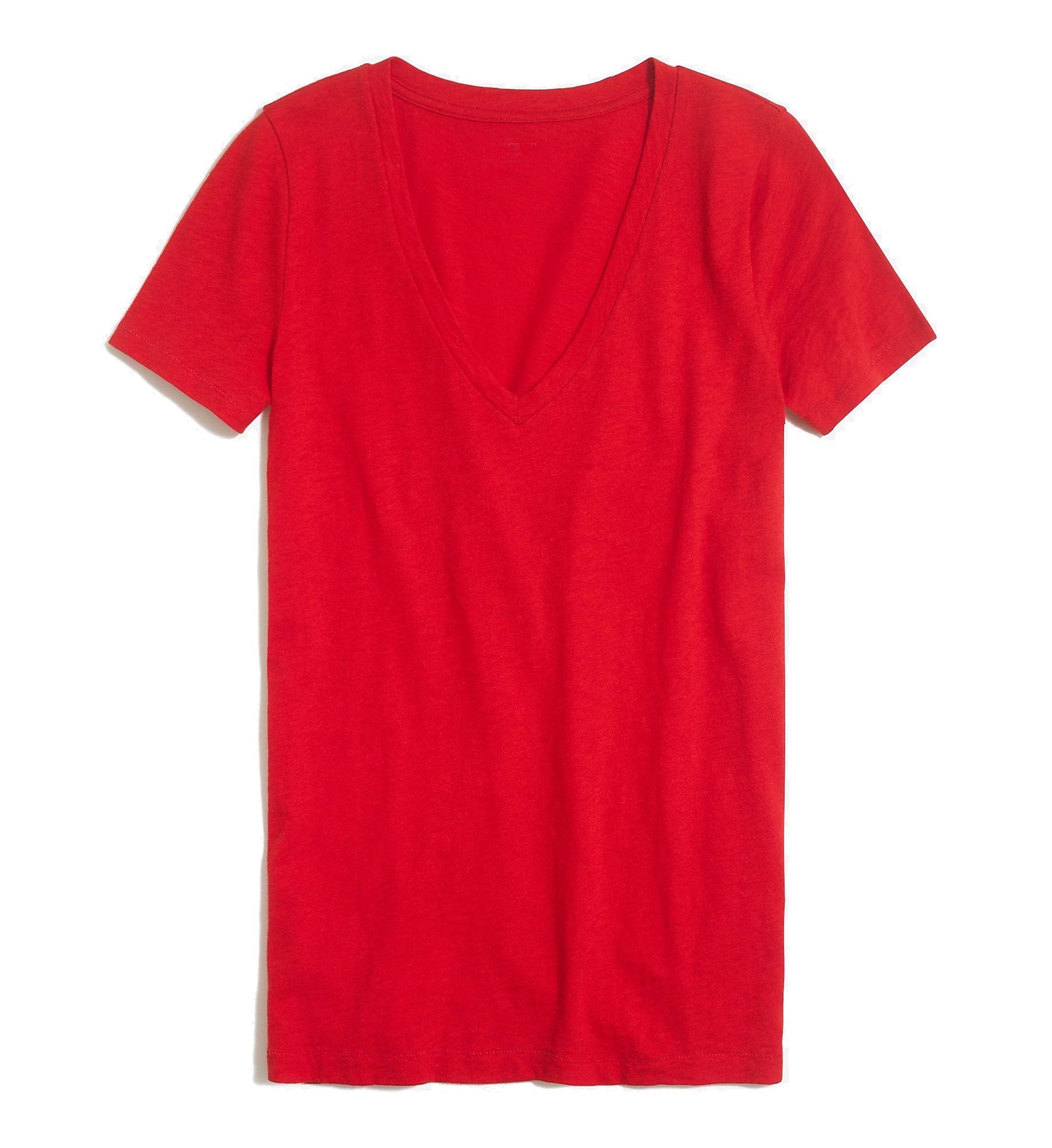 Khanomak Women's Short Sleeve Plain Casual Basic Tee Cotton V Neck Regular Fit T-Shirt Tops