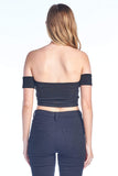Women's Sweetheart Neckline Twist Front Bustier With Arm Band Off Shoulder Tube Crop Top
