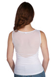 Sleeveless Stretch Shirt with Mesh V Back Top wth Ribbed Sides