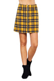 Khanomak Women's Front O Ring Zipper Detail Plaid A-Line Mini Skirt