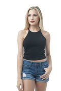 Sleeveless High-Neck Henly Crop Top