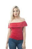 Off The Shoulder Seamless Ruffle One Size Top