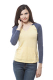 Color block V neck long sleeve pullover hoodie top with front pocket