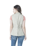 Khanomak Womens Sleeveless Zip Up Jacket Lightweight Sleeveless Military Anorak Vest