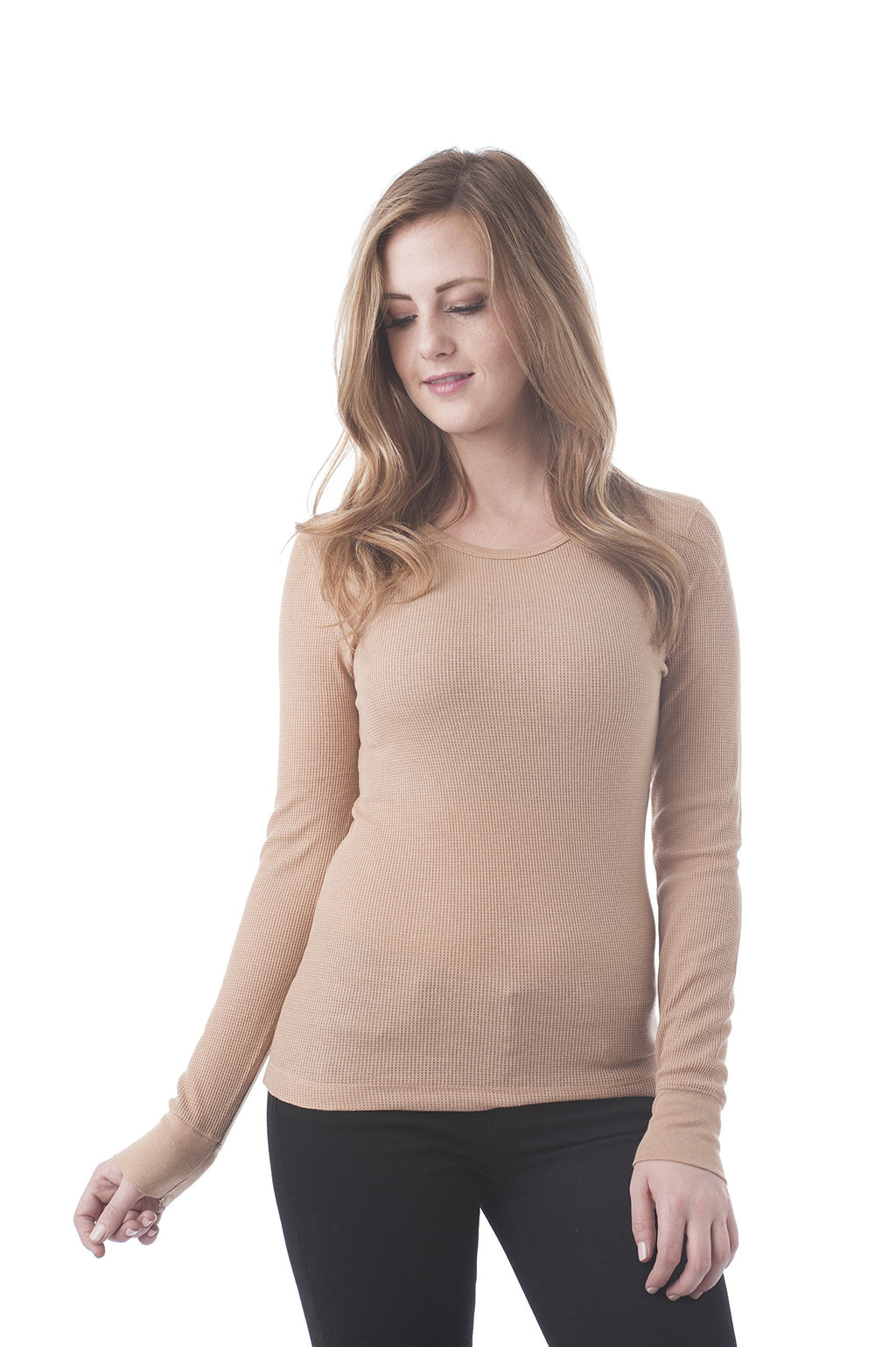 Khanomak Women's Long Sleeve Crewneck Thermal Top Shirt