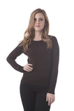 Long Sleeve Crewneck Knit Sweater Top with Button On The Sleeves1