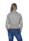 Hollywood Star Fashion Women's Washed Military Jacket Front Zipper
