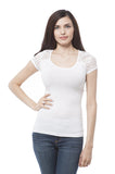 Hollywood Star Fashion Cap Sleeve Top With Lace Contrast On The Back Plus Size