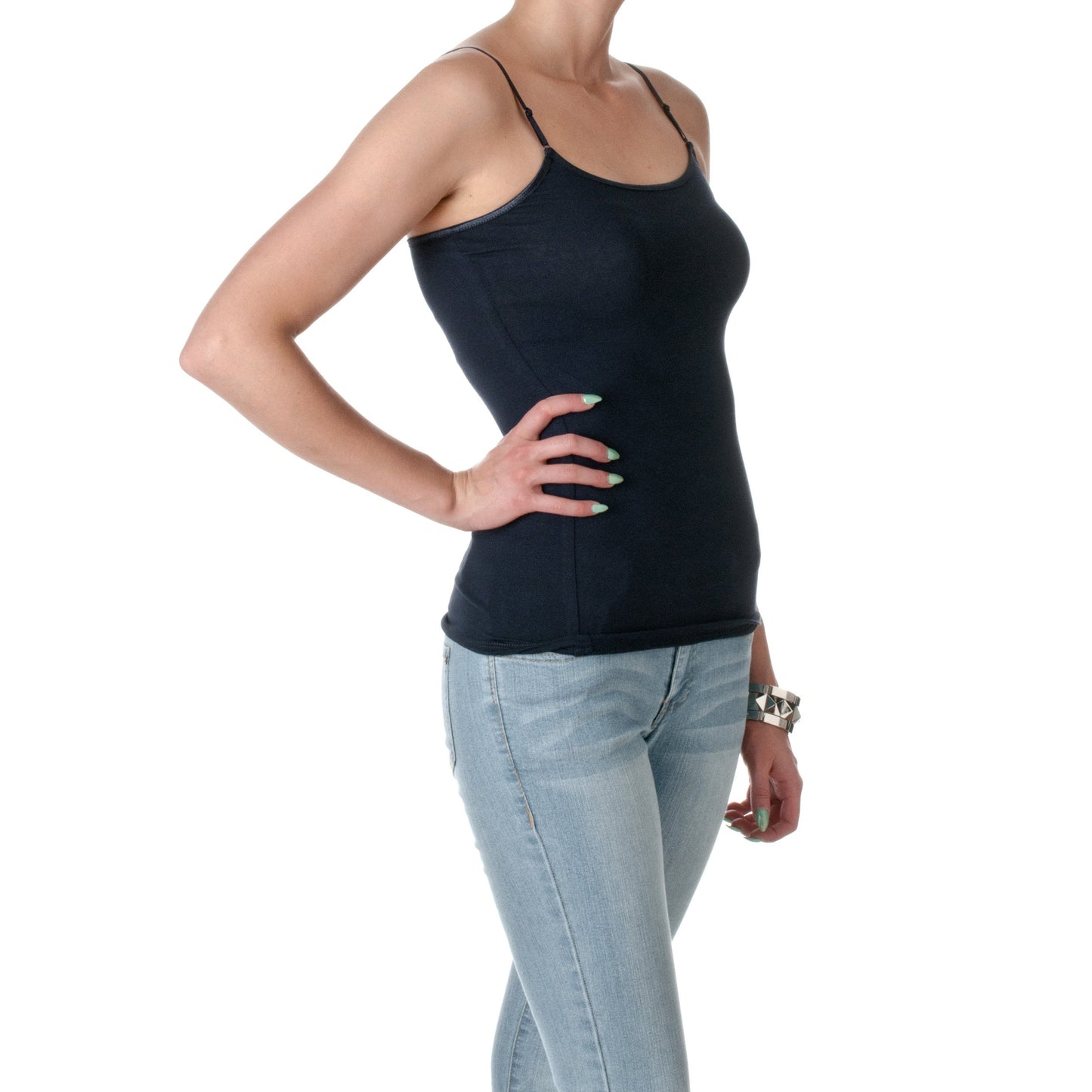 Hollywood Star Fashion Casual Basic Women's Semi-Crop Camisole Cami Tank Top With Adjustable Straps