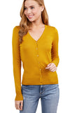 Women's Basic Long Sleeve V Neck Button Down Rayon Sweater Cardigan