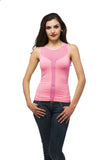 Sleeveless V Shape back Mesh Stretch top