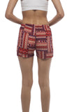 Stacked Ethnic Print Woven Shorts